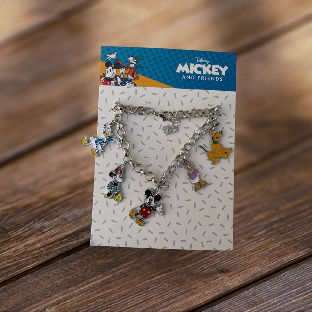 Disney Mickey and Friends Silver Charm Bracelet